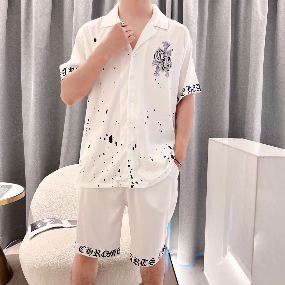 🅿️340 2023 CHROME HEARTS home wear, high-definition Korean silk fabric, skin-friendly, soft and comfortable, couple model M～XXXL